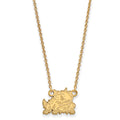 10k Gold LogoArt Texas Christian University Horned Frog Small Pendant 18 inch Necklace