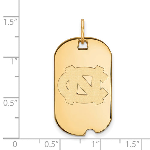 10k Gold LogoArt University of North Carolina N-C Small Dog Tag Pendant