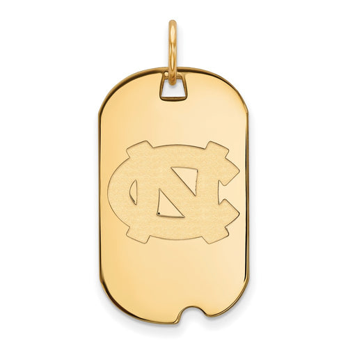 10k Gold LogoArt University of North Carolina N-C Small Dog Tag Pendant