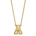 Sterling Silver Gold-plated LogoArt Appalachian State University Enameled Large Pendant 18 inch Necklace