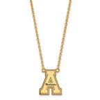 Sterling Silver Gold-plated LogoArt Appalachian State University Enameled Large Pendant 18 inch Necklace