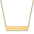 Sterling Silver Gold-plated NHL LogoArt Calgary Flames Small Bar 18 inch Necklace