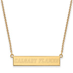Sterling Silver Gold-plated NHL LogoArt Calgary Flames Small Bar 18 inch Necklace