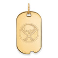 Sterling Silver Gold-plated NHL LogoArt Buffalo Sabres Small Dog Tag Pendant