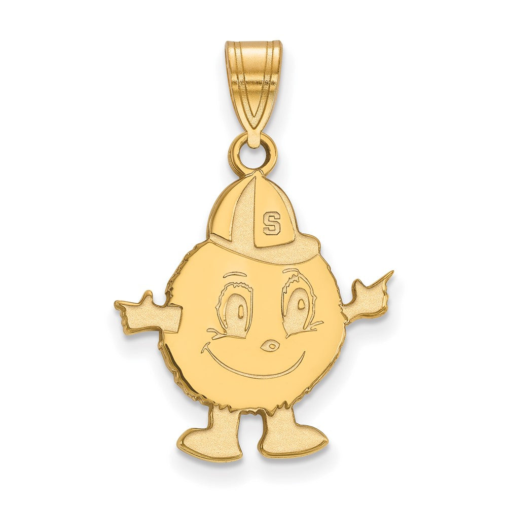 Sterling Silver Gold-plated LogoArt Syracuse University Mascot Large Pendant