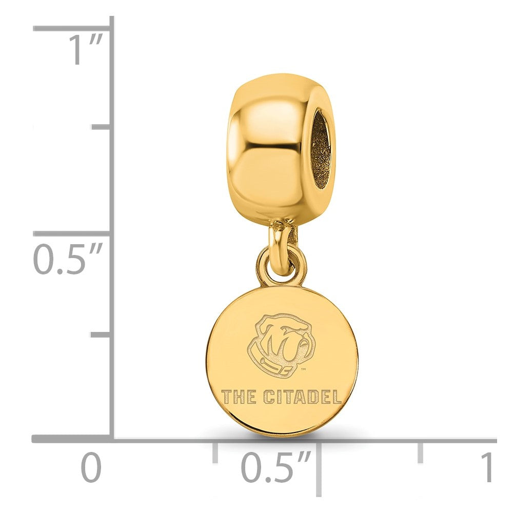 Sterling Silver w/GP LogoArt The Citadel XS Dangle Bead Charm