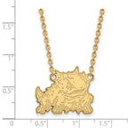 14k Gold LogoArt Texas Christian University Horned Frog Large Pendant 18 inch Necklace