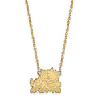 10k Gold LogoArt Texas Christian University Horned Frog Large Pendant 18 inch Necklace