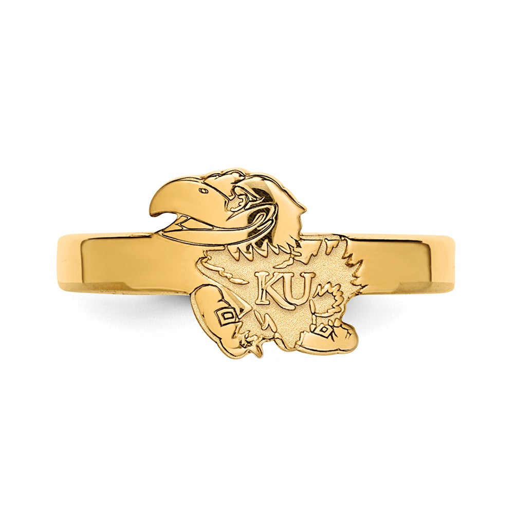 Sterling Silver Gold-plated LogoArt University of Kansas Jayhawk Toe Ring