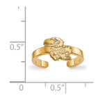 Sterling Silver Gold-plated LogoArt University of Kansas Jayhawk Toe Ring