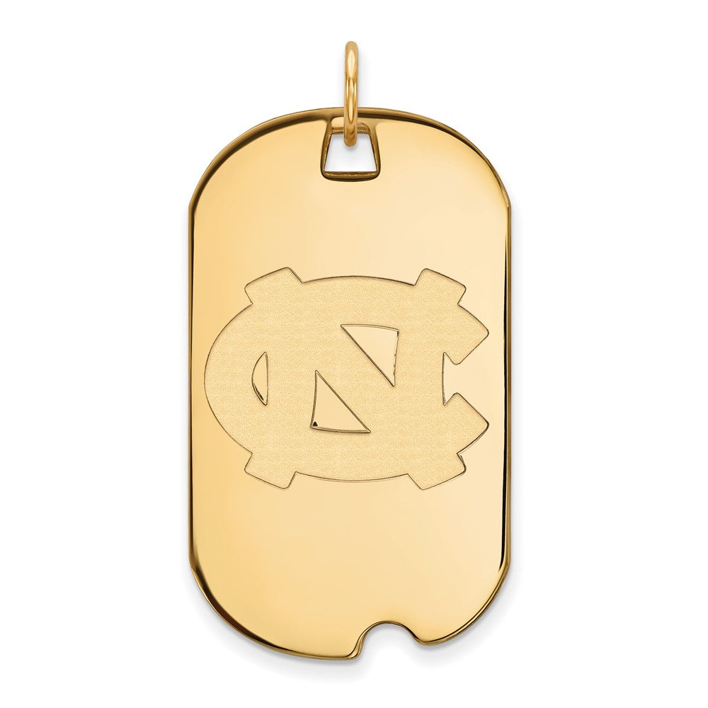 10k Gold LogoArt University of North Carolina N-C Large Dog Tag Pendant
