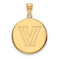 Sterling Silver Gold-plated LogoArt Villanova University Letter V Large Disc Pendant
