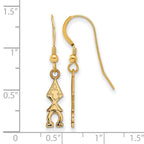 Sterling Silver Gold-plated LogoArt Alpha Chi Omega Sorority Greek Letters Small Dangle Wire Earrings