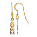 Sterling Silver Gold-plated LogoArt Alpha Chi Omega Sorority Greek Letters Small Dangle Wire Earrings