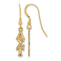 Sterling Silver Gold-plated LogoArt Alpha Sigma Tau Sorority Greek Letters Small Dangle Wire Earrings
