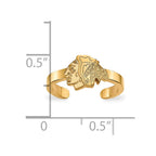 Sterling Silver Gold-plated NHL LogoArt Chicago Blackhawks Toe Ring