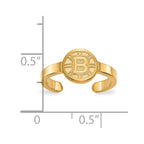 Sterling Silver Gold-plated NHL LogoArt Boston Bruins Toe Ring