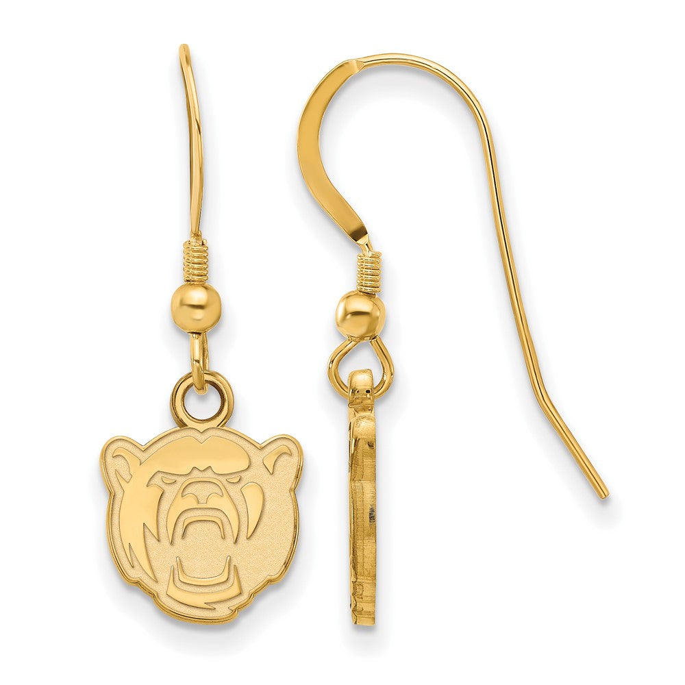 Sterling Silver Gold-plated LogoArt Baylor University Extra Small Dangle Wire Earrings