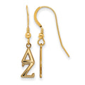 Sterling Silver Gold-plated LogoArt Delta Zeta Extra Sorority Greek Letters Small Dangle Wire Earrings