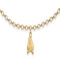 Sterling Silver Gold-plated LogoArt East Carolina University Pirate 9 inch Anklet