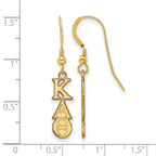 Sterling Silver Gold-plated LogoArt Kappa Alpha Theta Extra Sorority Greek Letters Small Dangle Wire Earrings