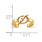 Sterling Silver Gold-plated NHL LogoArt Tampa Bay Lightning Toe Ring