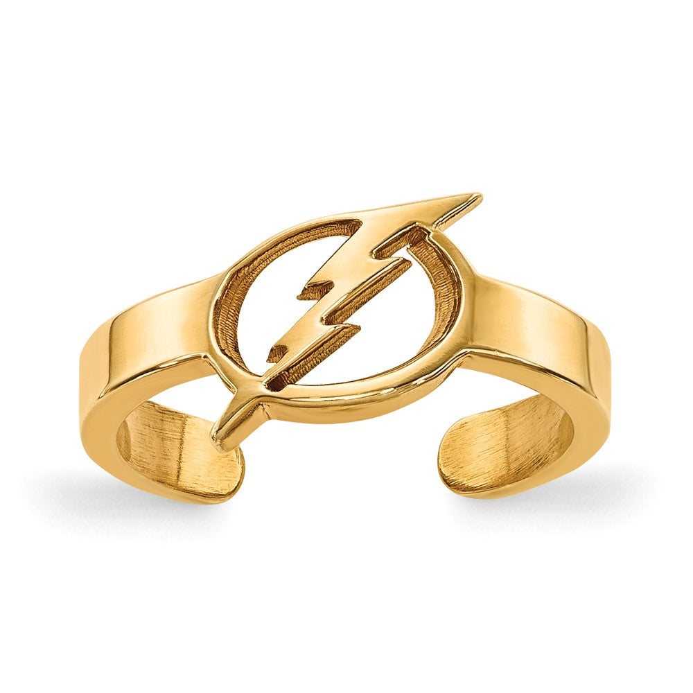 Sterling Silver Gold-plated NHL LogoArt Tampa Bay Lightning Toe Ring