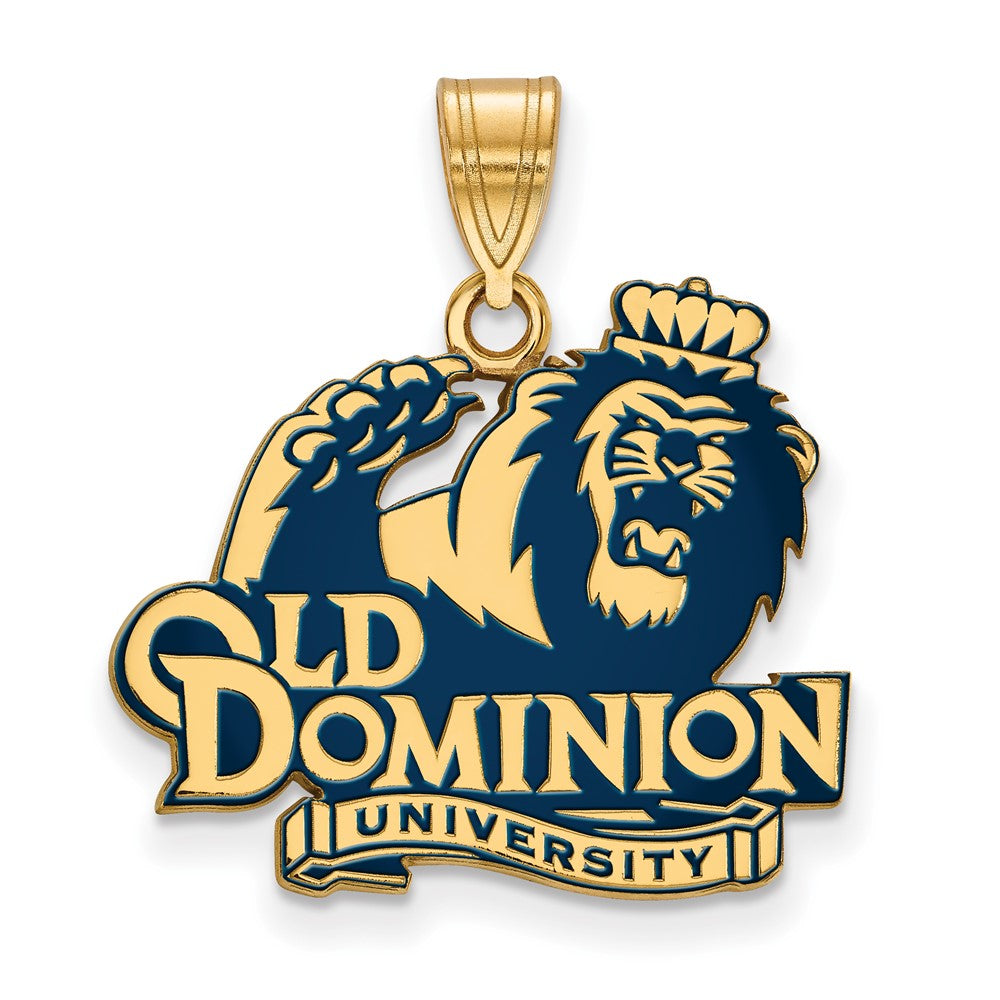 Sterling Silver Gold-plated LogoArt Old Dominion University Large Enameled Pendant