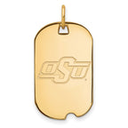 10k Gold LogoArt Oklahoma State University O-S-U Small Dog Tag Pendant