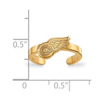 Sterling Silver Gold-plated NHL LogoArt Detroit Red Wings Toe Ring