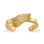 Sterling Silver Gold-plated NHL LogoArt Detroit Red Wings Toe Ring