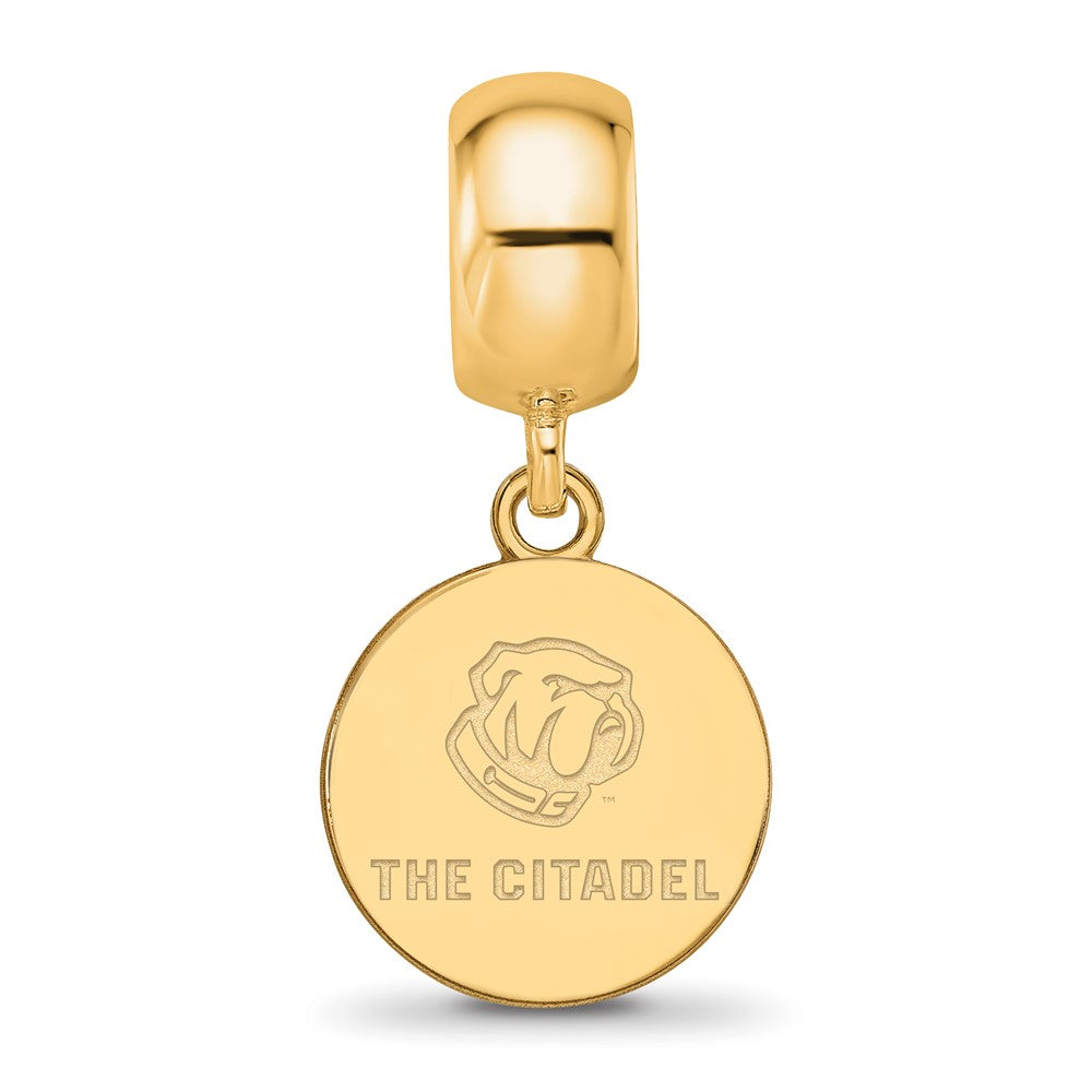 Sterling Silver w/GP LogoArt The Citadel Small Dangle Bead