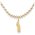 Sterling Silver Gold-plated LogoArt University of Kansas Jayhawk 9 inch Anklet