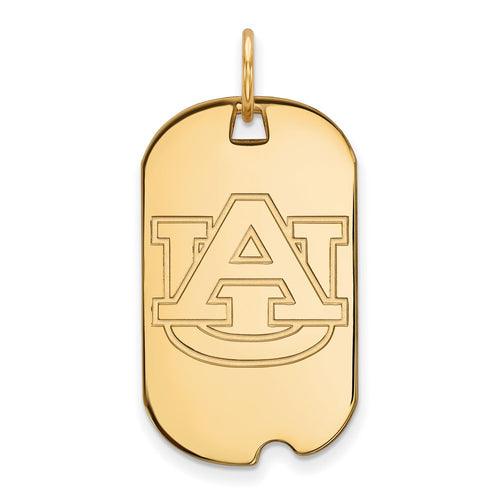 10k Gold LogoArt Auburn University Small Dog Tag Pendant