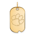 14k Gold LogoArt Clemson University Tiger Paw Small Dog Tag Pendant