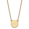 Sterling Silver Gold-plated LogoArt Delta Delta Delta Sorority Greek Letters Small Color Enamel Pendant 18 inch Necklace