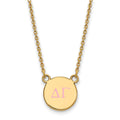 Sterling Silver Gold-plated LogoArt Delta Gamma Sorority Greek Letters Small Color Enamel Pendant 18 inch Necklace