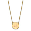 Sterling Silver Gold-plated LogoArt Delta Zeta Sorority Greek Letters Small Color Enamel Pendant 18 inch Necklace
