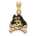 Sterling Silver Gold-plated LogoArt East Carolina University Pirate Small Enameled Pendant