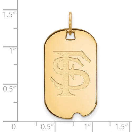 10k Gold LogoArt Florida State University F-S Small Dog Tag Pendant