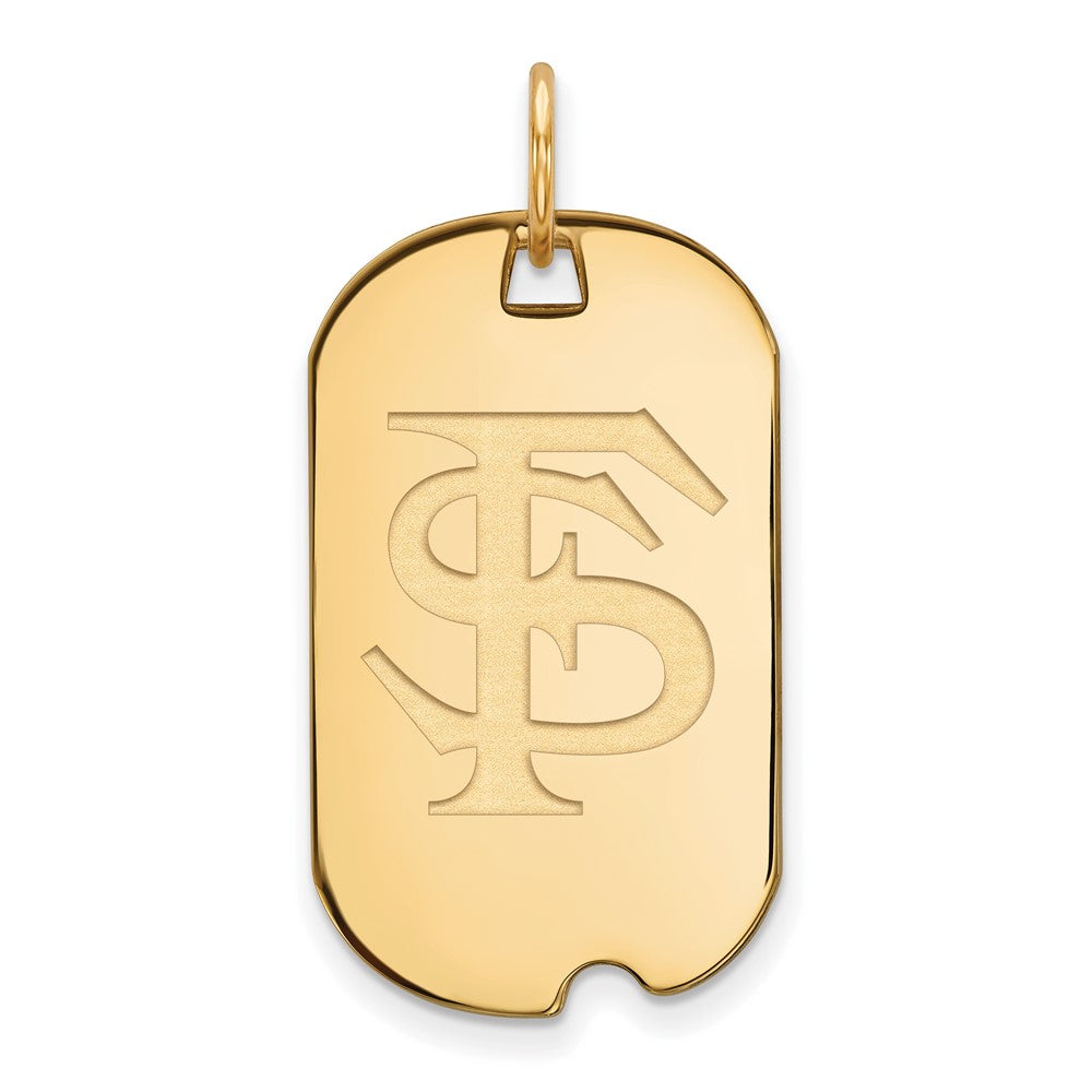 14k Gold LogoArt Florida State University F-S Small Dog Tag Pendant