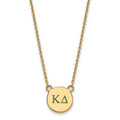 Sterling Silver Gold-plated LogoArt Kappa Delta Sorority Greek Letters Small Color Enamel Pendant 18 inch Necklace