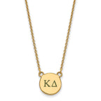 Sterling Silver Gold-plated LogoArt Kappa Delta Sorority Greek Letters Small Color Enamel Pendant 18 inch Necklace