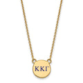 Sterling Silver Gold-plated LogoArt Kappa Kappa Gamma Sorority Greek Letters Small Color Enamel Pendant 18 inch Necklace