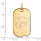 10k Gold LogoArt Kansas State University Wildcat Small Dog Tag Pendant