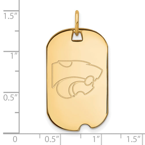10k Gold LogoArt Kansas State University Wildcat Small Dog Tag Pendant