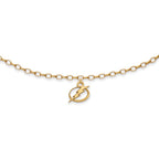Sterling Silver Gold-plated NHL LogoArt Tampa Bay Lightning 9 inch Anklet