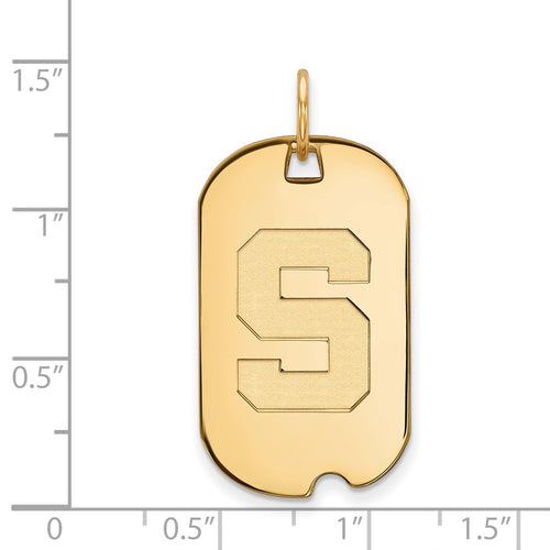10k Gold LogoArt Michigan State University Letter S Small Dog Tag Pendant
