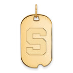 10k Gold LogoArt Michigan State University Letter S Small Dog Tag Pendant
