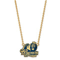Sterling Silver Gold-plated LogoArt Old Dominion University Large Enameled Pendant 18 inch Necklace
